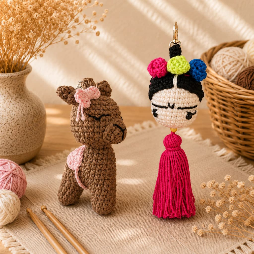 Frida y Llamita llaveros